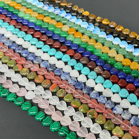 Pietra Naturale Perline Sponsabili in Cristallo Agata a Forma di Cuore per Creazione Gioielli Bracciale DIY Accessori Collana