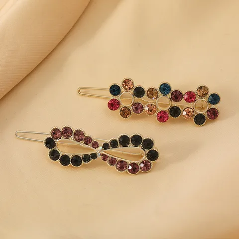 Korean Fashion Rhinestone Hair Clip Metal Spring Barrettes Colorful Crystal Hair Barrettes Accessories For Women