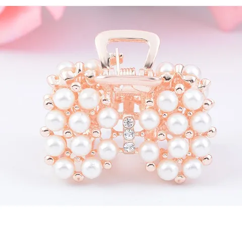 Korean Style Alloy Rhinestone Artificial Pearl Hair Claw Fashion Women Daily Elegant Hair Accessories Elegant Gift