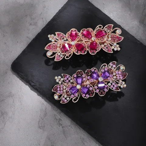 Large Spring Hair Clip Rhinestone Artificial Pearl Hair Accessory Elegant Headwear For Women Styling