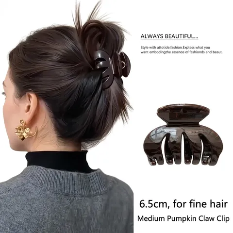 Korean Style Elegant PC Baking Varnish Pumpkin Hair Claw Elegant Jelly Translucent Claw Clip Fashion Hair Accessories For Women