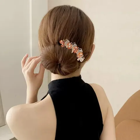 Rhinestone Hair Insert Comb Butterfly Hair Clip Vintage Alloy Crystal Hairpin Hair Accessories For Women Wedding Daily