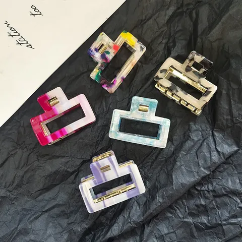 High End Acetate Small Hair Claw Clip Minimalist Geometric Shark Clip Cute Hair Accessories For Women Daily Styling Ponytail Holder