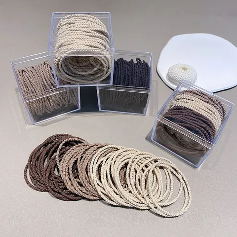 Minimalist High Elasticity Nylon Hair Ties Boxed Rubber Bands For Women Daily Hair Accessories Styling Tools