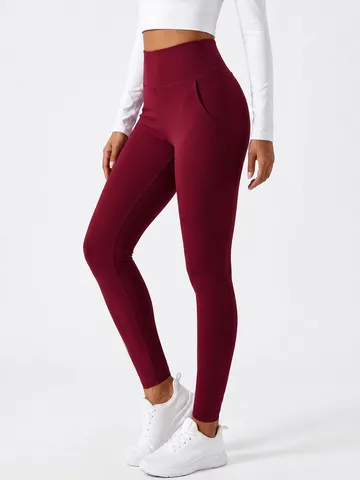 Women High Waist Tummy Control Fleece Lined Yoga Pants Winter Thickened Warm Slim Fit Fitness Athletic Leggings