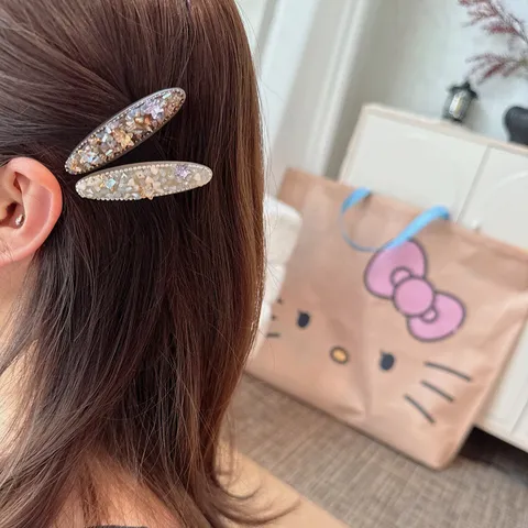 Pinza para el Pelo de Lujo de Acetato Con Cristal Artificial Strass Pinza Lateral de Piedra Alta Gama Accesorios para el Cabello Mujer