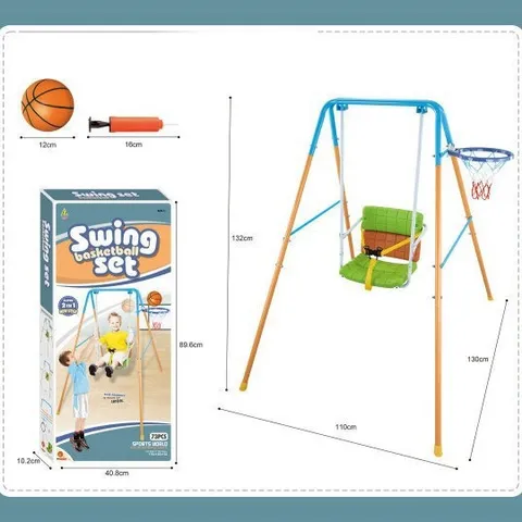 Kinder Schaukel und Basketballkorb Set Indoor Outdoor Kleinkind Hängende Schaukelstuhl Familienspielplatz Kinderspielzeug