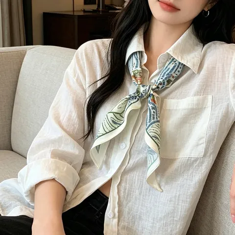 Fashion Women Triangle Scarf Floral Printed Polyester Neckerchief Versatile Hair Band Shawl Chic Accessory