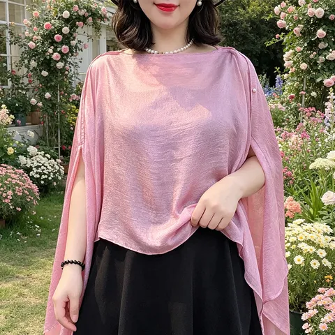 Women's Casual Solid Color Polyester Shawl Cape Breathable Lightweight Beach Vacation Sun Protection Wrap Scarf
