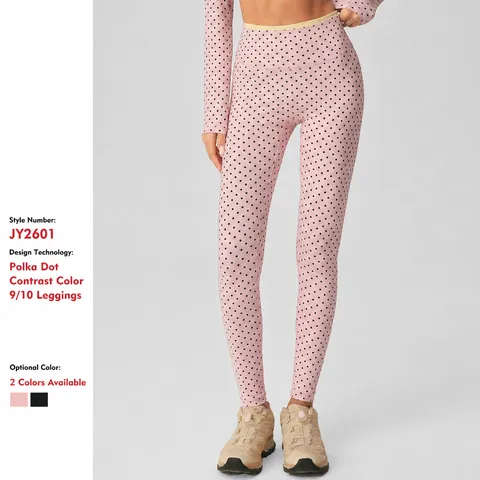 Dames Polka Dot Hoge Taille Yoga Leggings Buikcontrole Sport Gym Fitness Training Hip Lifting Hardlopen Enkelbroek