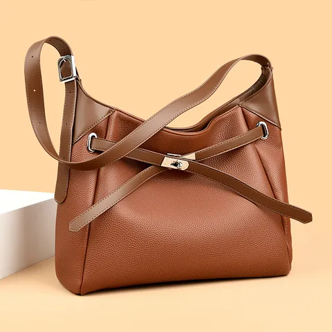 Borsa Tote Casual in Pelle PU da Donna Grande Capacità Borsa a Tracolla Commuter Minimalista Colore a Contrasto Borsa da Sottoascella Borsa a Mano Moda