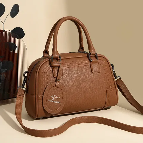 Borsa Boston in Pelle PU da Donna Borsa a Mano Vintage Casual Tracolla