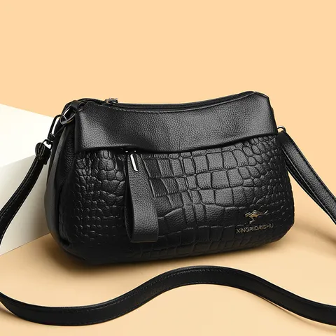 Borsa a Tracolla in Pelle PU da Donna Motivo Coccodrillo Borsa a Spalla Minimalista Urbana Piccola Borsa a Mano Giornaliera