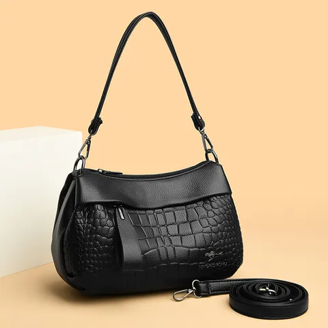 Borsa a Tracolla in Pelle PU da Donna Motivo Coccodrillo Borsa a Spalla Minimalista Urbana Piccola Borsa a Mano Giornaliera