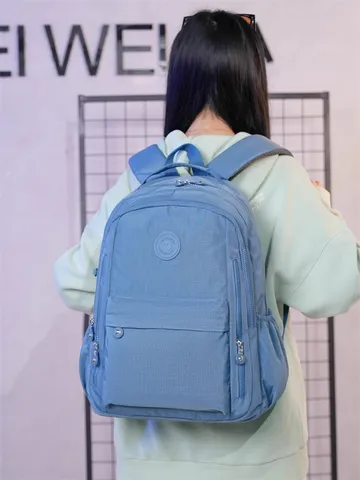 Zaino in Nylon Impermeabile Casual Grande Capacità Donna Borsa da Viaggio Leggero Scuola Zainetto