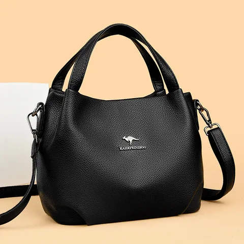 Borsa Tote in Morbida Pelle da Donna Grande Capacità Borsa a Mano Tinta Unita Borsa a Tracolla Casual Manico Superiore Borsa a Spalla