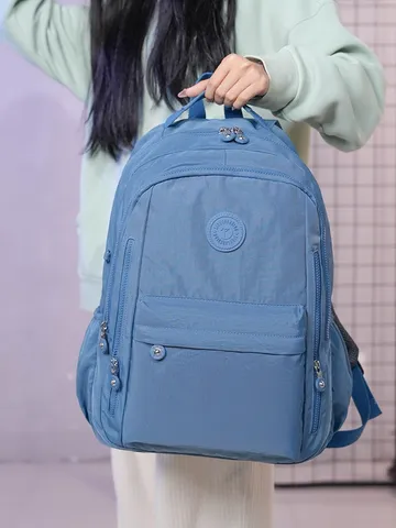 Zaino in Nylon Impermeabile Casual Grande Capacità Donna Borsa da Viaggio Leggero Scuola Zainetto