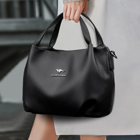 Borsa Tote in Morbida Pelle da Donna Grande Capacità Borsa a Mano Tinta Unita Borsa a Tracolla Casual Manico Superiore Borsa a Spalla