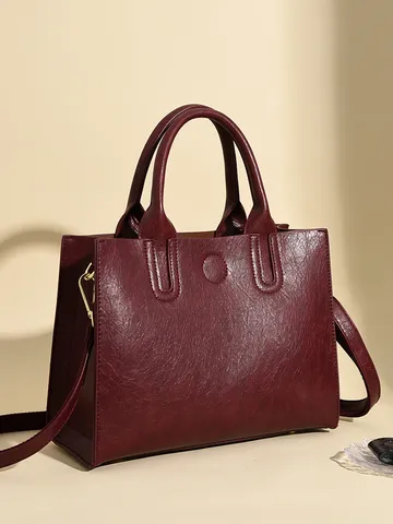 Donne Vintage PU Pelle Tote Borsa Grande Capacità Pendolarismo Spalla Tracolla Casual Borse Manico Superiore Satchel