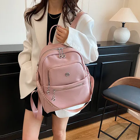 Grande Zaino da Donna in Pelle PU Borsa da Viaggio Casual Antifurto Leggero Zainetto Moda per Lavoro