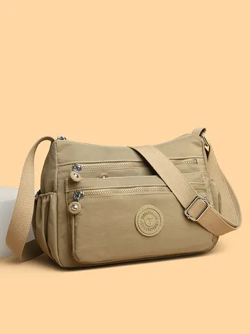 Borsa a Tracolla in Nylon da Donna Borsa a Spalla Casual Multi Tasche Impermeabile Viaggio Quotidiano Borsa a Mano Scomparti