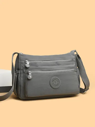 Borsa a Tracolla in Nylon da Donna Borsa a Spalla Casual Multi Tasche Impermeabile Viaggio Quotidiano Borsa a Mano Scomparti