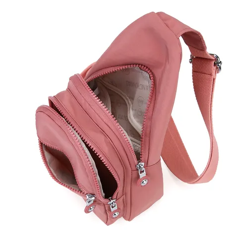 Donna Leggero Nylon Borsa da Petto Casual Tinta Unita Borsa a Tracolla Multi-Tasche Viaggio Quotidiano Borsa a Spalla