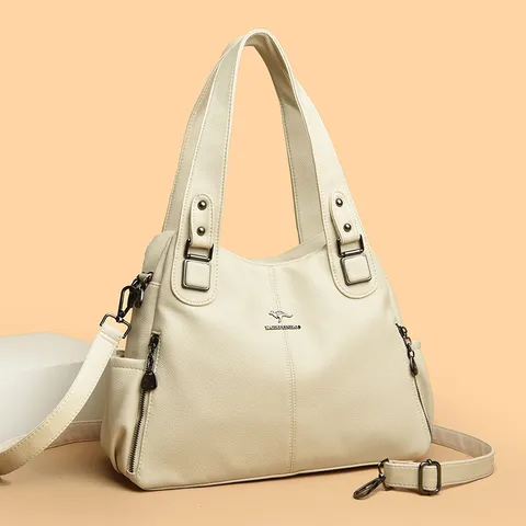 Donna Grande Capacità Borsa Tote in Pelle PU Vintage Casual Borsa a Tracolla Con Rivetti Borsa a Mano
