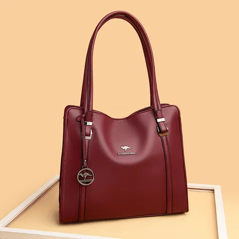 Borsa Tote di Grande Capacità da Donna Borsa in Pelle PU Moda Tinta Unita Borsa a Tracolla Commuter Pratica Borsa con Manico Superiore