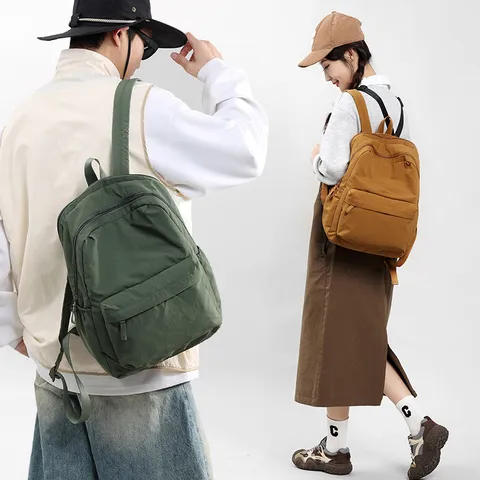 Zaino Casual in Nylon Impermeabile Grande Capacità Zainetto Scolastico Minimalista da Viaggio per Uomo e Donna