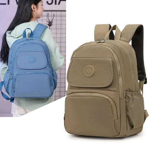 Zaino da Viaggio Casual da Donna in Tessuto Oxford Leggero Multistrato Zaino Scolastico Moda Lavoro Computer