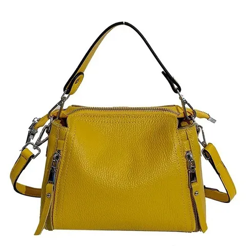 Borsa a Tracolla in Vera Pelle di Vacchetta Primo Strato per Donna Borsa Casual alla Moda Borsa a Spalla Vintage