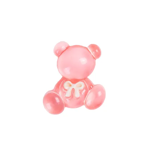 Orsetto Trasparente Cartone Animato Resina Accessori per Gioielli DIY Cabochon Retro Piatto Ciondoli per Custodia Telefono Decorazione Artigianale