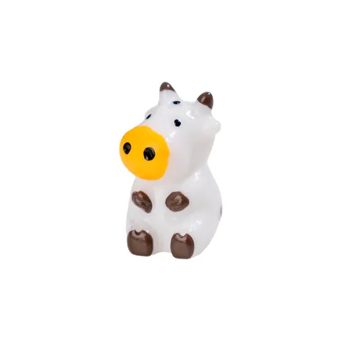Miniatura Statuetta di Mucca in Resina Simpatica Statua di Animale Cartoon Decorazione Paesaggio da Scrivania Accessori Artigianali Fai da Te