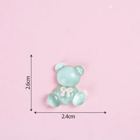 Orsetto Trasparente Cartone Animato Resina Accessori per Gioielli DIY Cabochon Retro Piatto Ciondoli per Custodia Telefono Decorazione Artigianale