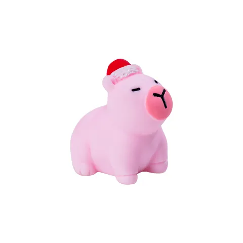 Figurina Capibara in Resina Opaca Cappello di Natale Statua Animale Ornamento in Miniatura da Scrivania Accessori DIY Decorazione