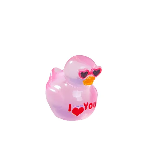 Ciondoli Statuetta Anatra in Resina Carina San Valentino Amore Cuore Anatra Artigianato DIY Miniature Ornamenti Accessori per Gioielli