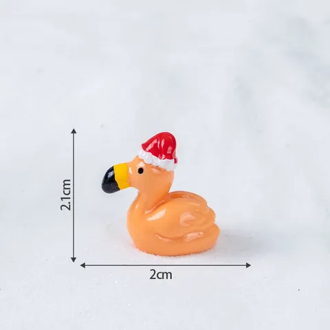 Natale Fenicottero Resina Ciondoli DIY Artigianato Accessori Carino Miniatura Statuetta Lucido Gioielli Reperti