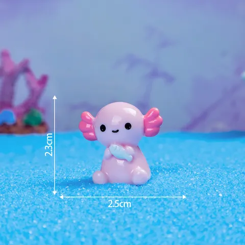 Carina Figurina in Resina Axolotl Rosa Accessori per Artigianato Fai da Te Ornamenti per Auto da Scrivania Giocattolo Paesaggio in Miniatura