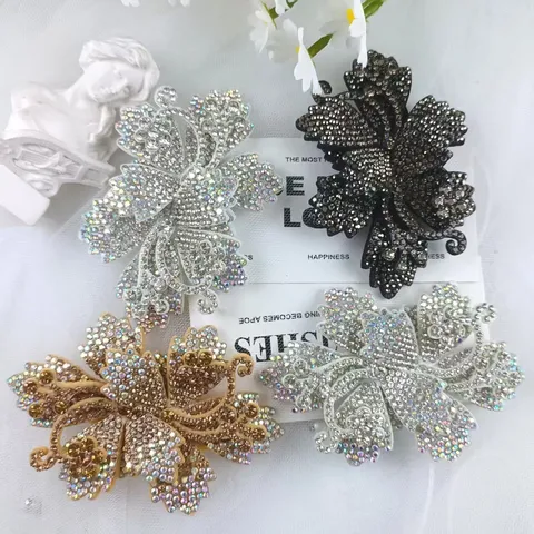 Rhinestone Flower Shoe Clips Glitter Crystal Shoe Flowers Decorative Accessories For Wedding Shoes Women