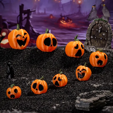 Halloween Resina Calabaza Miniatura Ornamentos Expresión Divertida Calabaza Abalorios DIY Accesorios Manualidades Decoración Fiesta