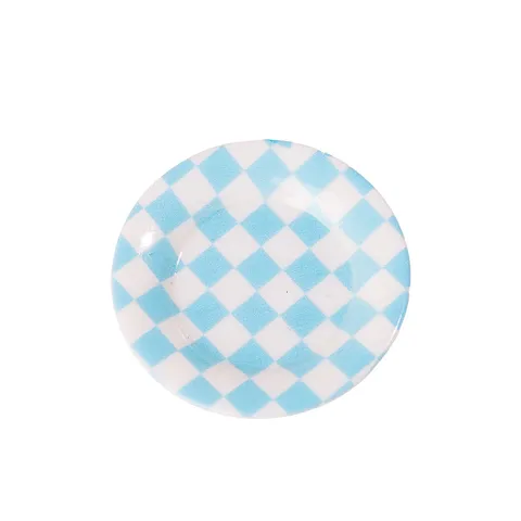 Miniatura Resina A Quadri Piatto Giocattolo Cibo DIY Artigianato Accessori Casa Bambole Carino Scrivania Auto Orne Arredamento