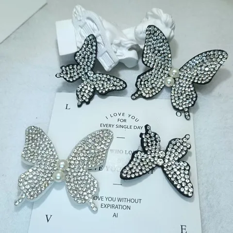 Handgemaakt DIY Organza 3D Kralenborduurwerk Kant Bloem Patch Trui Accessoires Applicatie Met Strass Kunstparel