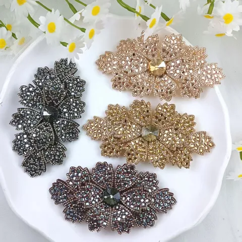 DIY Handgemachte Glas Strass Blume Stoff Flicken Kleid Schuh Tasche Dekorative Zubehör Glänzende Kristall Applikation