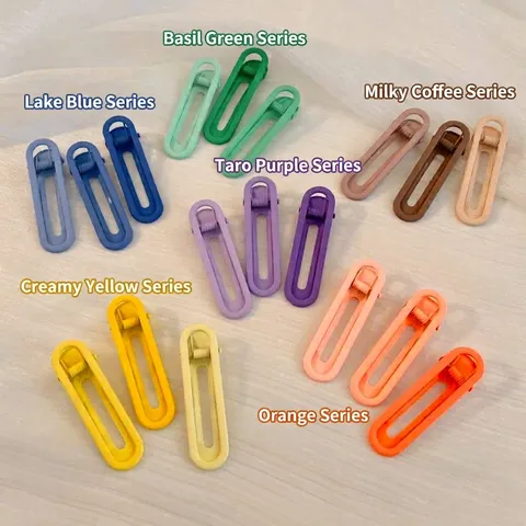 Minimalist Alloy Matte Solid Color Hair Clips Geometric Hollow Duckbill Hairpins For Women Daily Styling