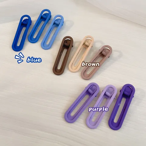 Minimalist Alloy Matte Solid Color Hair Clips Geometric Hollow Duckbill Hairpins For Women Daily Styling