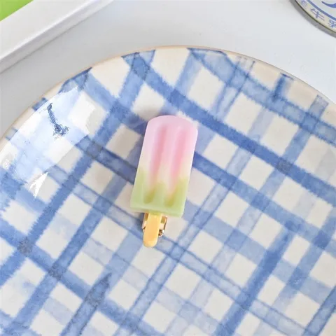 Colorful Ice Cream Hair Clip Resin Gradient Side Hairpin Cute Hair Accessories For Women And Kids Daily Hair Styling