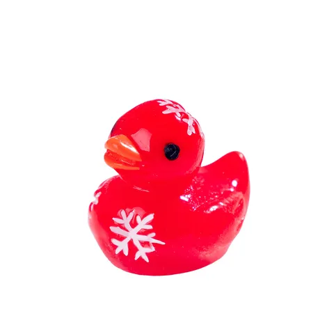 Noël Miniature Résine Canard Figurine Flocons de Neige Petit Animal Ornements de Bureau Accessoires d'Artisanat DIY pour Décor de Fête