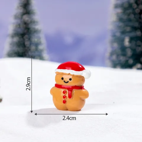 Natale Ornamenti in Miniatura in Resina Babbo Natale Pupazzo di Neve Omino di Pan di Zenzero Fai da Te Artigianato Paesaggio Decorazione Casa