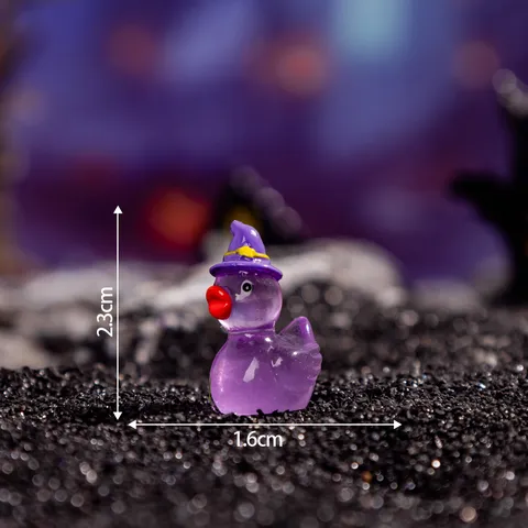 Ornamento Artigianale in Resina di Paperella con Cappello Magico Luminoso Creativo Statuetta da Scrivania DIY Arredo